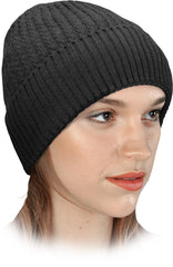 ADJUSTABLE LENGTH WINTER CAP WITH POLYESTER INSULATION FOR WOMEN