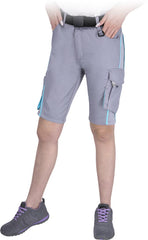 KURZE SCHUTZHOSE FÜR DAMEN MIT ELASTISCHEM BUND UND VIELEN TASCHEN