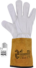 RĘKAWICE SPAWALNICZE Z KEVLARU NA PRAWĄ RĘKĘ - SKÓRA BYDLĘCA I KOZIA