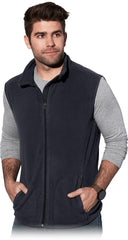 MEN'S MICROFLEECE VEST WITH ZIPPER AND STAND-UP COLLAR