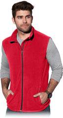 MEN'S MICROFLEECE VEST WITH ZIPPER AND STAND-UP COLLAR