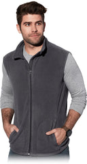 MEN'S MICROFLEECE VEST WITH ZIPPER AND STAND-UP COLLAR