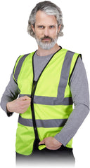 GILET DE SÉCURITÉ REIS POUR HOMMES, POLYESTER, FERMETURE ÉCLAIR, NORME ISO 20471