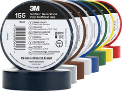 RUBAN ADHÉSIF VINYLE MULTIFONCTION 3M TEMFLEX 155 - COULEURS VARIÉES