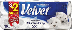 PAPIER TOILETTE VELVET XXL ULTRA DOUX – PACK DE 10 ROULEAUX