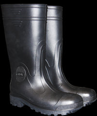 INDUSTRIAL GRADE MEN'S PVC SAFETY SHOES WITH STEEL TOE CAP