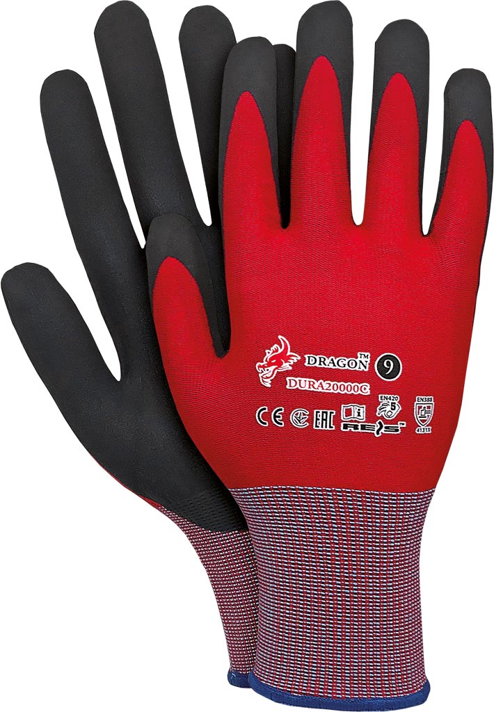 NITRILE FOAM COATED WORK GLOVES, HIGH ABRASION RESISTANCE