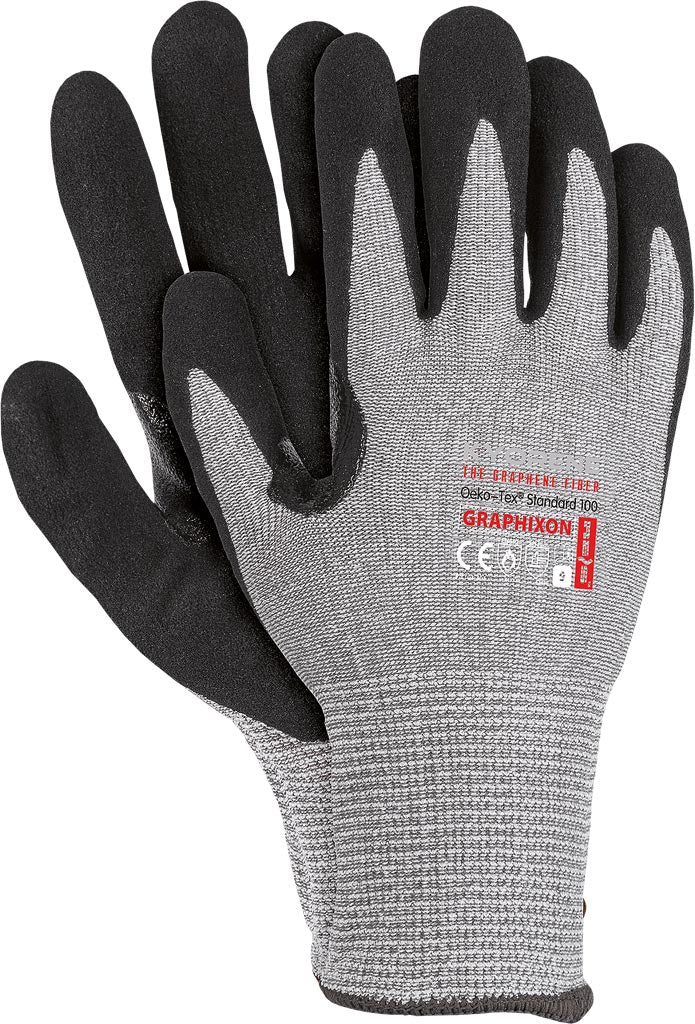 ADVANCED GRAPHENE FIBER GLOVES WITH NITRILE FOAM COATING