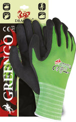 FLEXIBLE NYLON-LYCRA SAFETY GLOVES WITH SANDY LATEX COATING