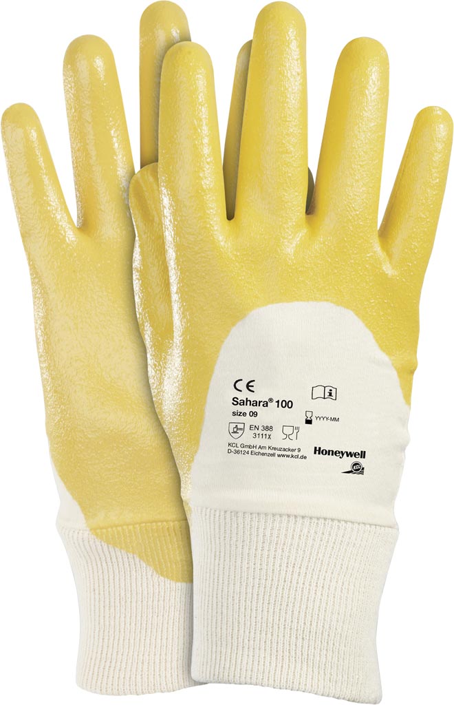 SAHARA 100 NITRILE-COATED COTTON GLOVES WITH ESD PROTECTION