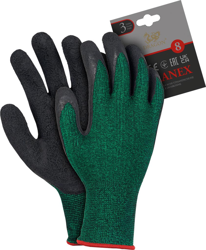 LATEX-COATED ROUGH TEXTURE WORK GLOVES FOR CONSTRUCTION AND TRANSPORT