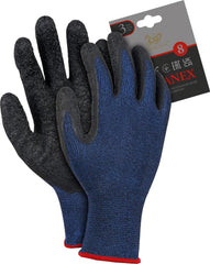 LATEX-COATED ROUGH TEXTURE WORK GLOVES FOR CONSTRUCTION AND TRANSPORT