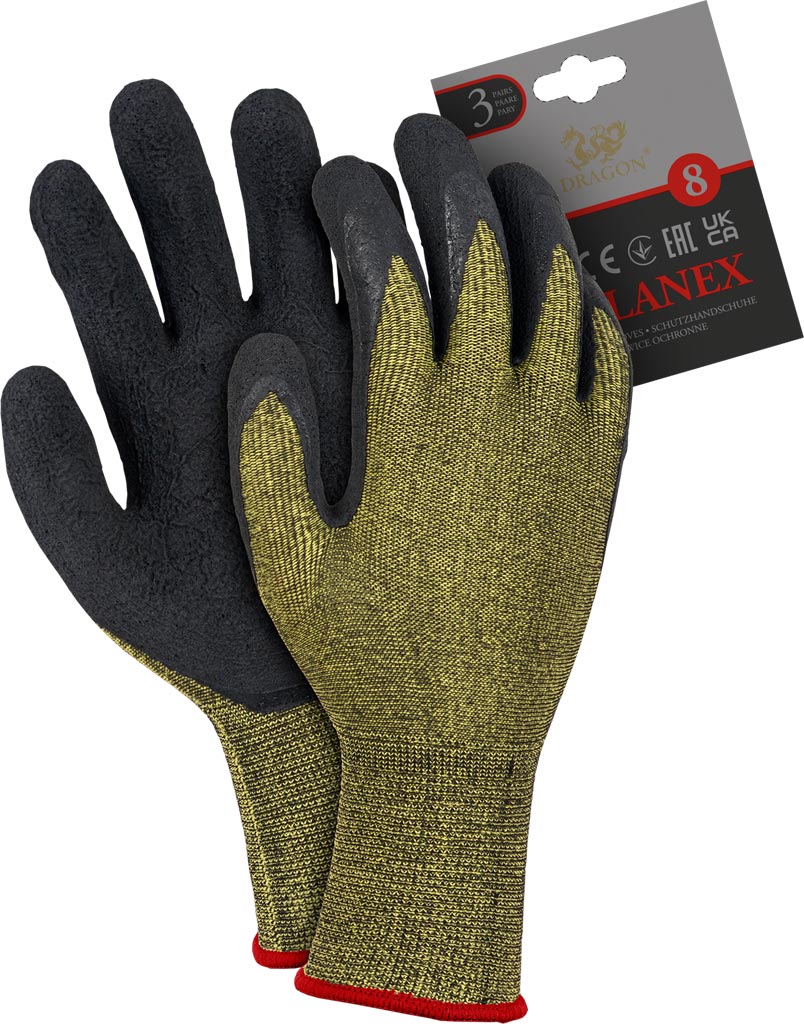 LATEX-COATED ROUGH TEXTURE WORK GLOVES FOR CONSTRUCTION AND TRANSPORT