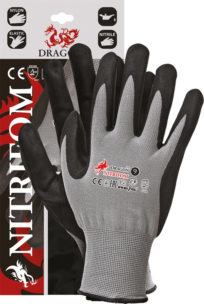HIGH-RESISTANCE FOAM NITRILE-COATED NYLON GLOVES