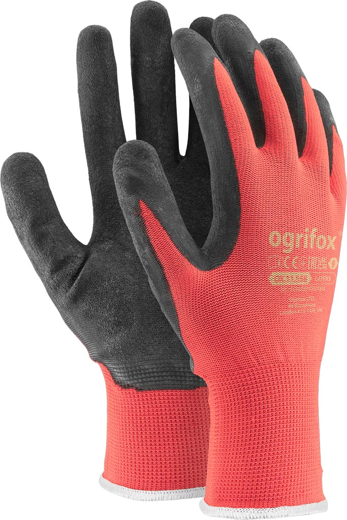 LATEX COATED ULTRA-FLEX POLYESTER GLOVES, 13 GAUGE, OGRIFOX