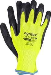 HIGH-VISIBILITY LATEX FOAM COATED SAFETY GLOVES, OGRIFOX