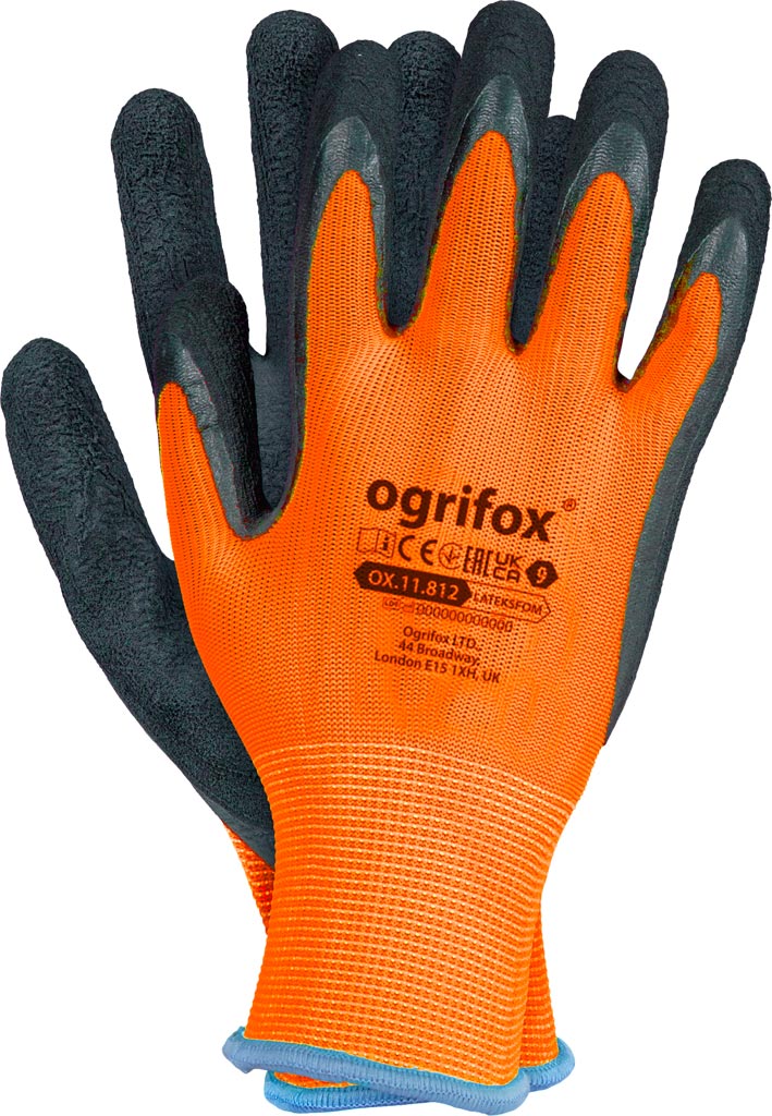 HIGH-VISIBILITY LATEX FOAM COATED SAFETY GLOVES, OGRIFOX