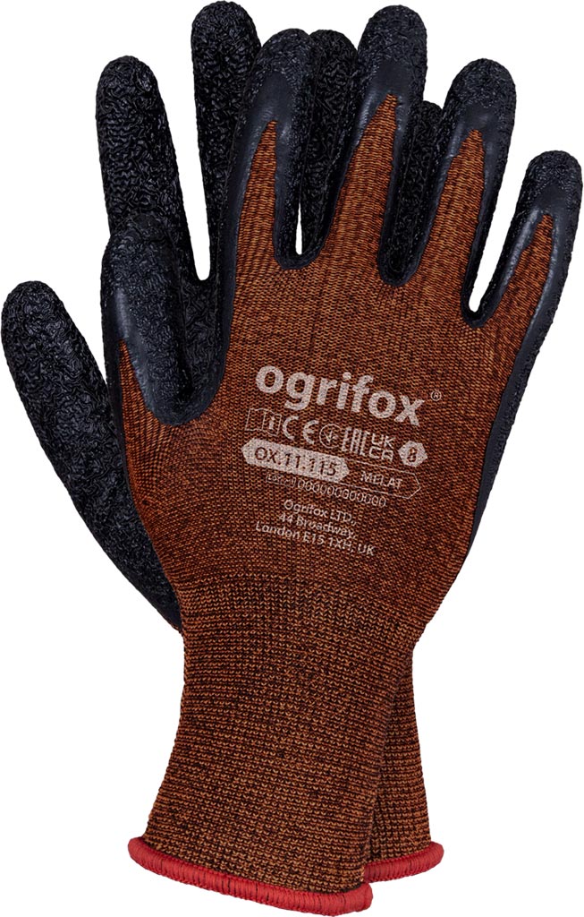 DURABLE LATEX-COATED CONSTRUCTION & TRANSPORT GLOVES WITH CUFF