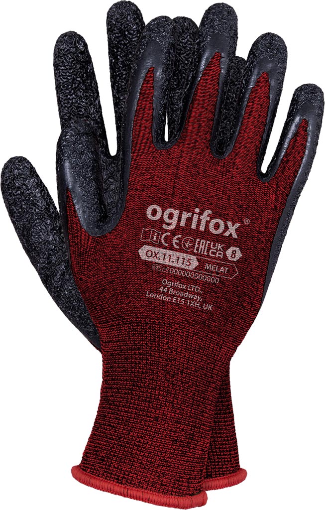 DURABLE LATEX-COATED CONSTRUCTION & TRANSPORT GLOVES WITH CUFF