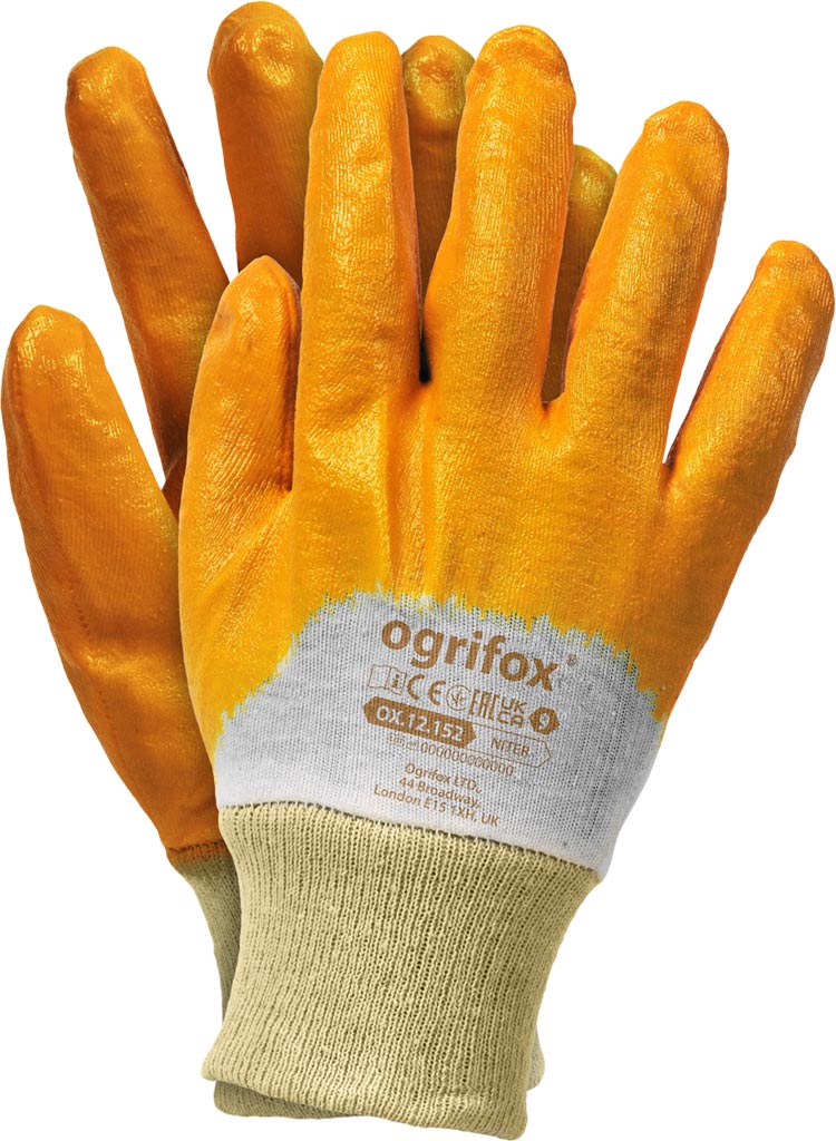 NITRILE COATED MECHANIC GLOVES WITH KNITTED CUFF – LIGHTWEIGHT & DURABLE