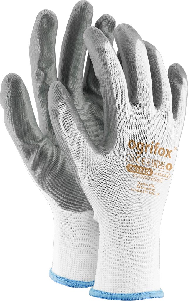 NITRILE-COATED FLEXIBLE GLOVES FOR MECHANICS, OIL-RESISTANT