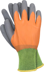 HIGH-VISIBILITY ORANGE LATEX COATED SAFETY GLOVES, 13 GAUGE POLYESTER