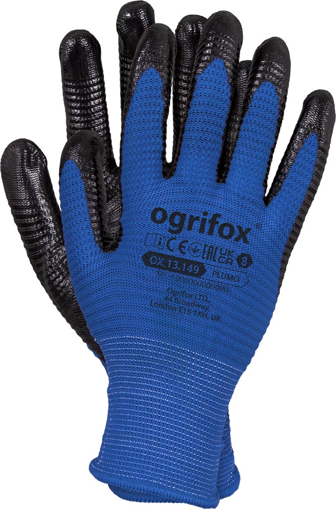 NITRILE COATED POLYESTER GLOVES FOR MECHANICAL WORK