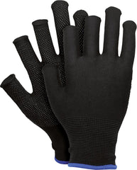 PRECISION WORK POLYESTER GLOVES WITH PVC GRIP COATING
