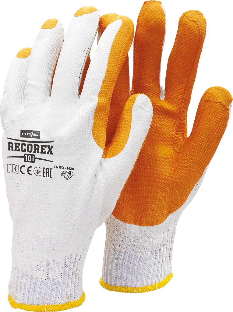 RĘKAWICE OCHRONNE Z PODWÓJNĄ POWŁOKĄ GUMOWĄ ORANGE EXTRA GRIP
