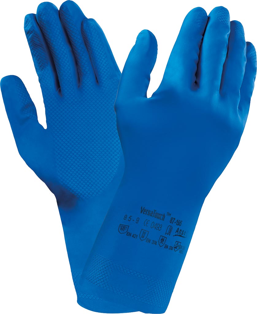 RĘKAWICE LATEKSOWE ALPHATEC® 87-195 Z POWŁOKĄ BAWEŁNIANĄ