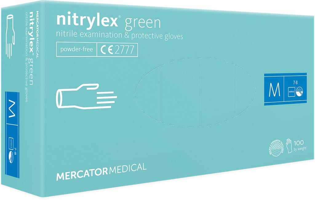RĘKAWICE NITRYLOWE NITRYLEX® GREEN BEZPUDROWE, MEDYCZNE I OCHRONNE
