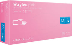 RĘKAWICE NITRYLOWE NITRYLEX PINK, BEZPUDROWE, ZGODNE Z NORMAMI UE