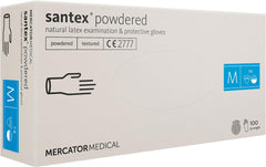RĘKAWICE LATEKSOWE SANTEX® POWDERED, TEKSTURA NA OPUSZKACH