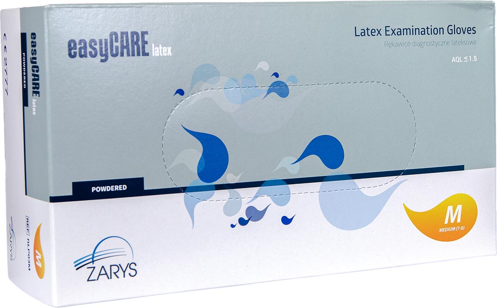 RĘKAWICE LATEKSOWE EASYCARE: 100% LATEKS, TEKSTUROWANE, MEDYCZNE