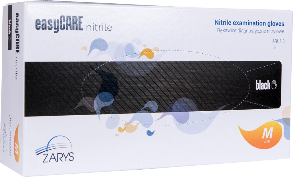WYSOKIEJ JAKOŚCI RĘKAWICE NITRYLOWE BEZPUDROWE EASYCARE, 100 SZT.