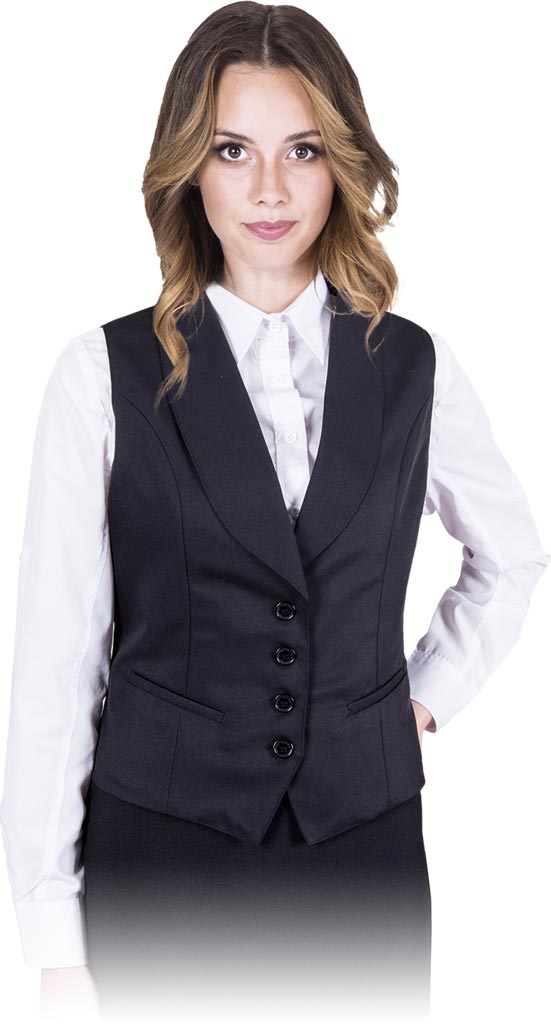 ELEGANCKA KAMIZELKA DAMSKA Z POLIESTRU, ZAPIĘCIE NA GUZIKI