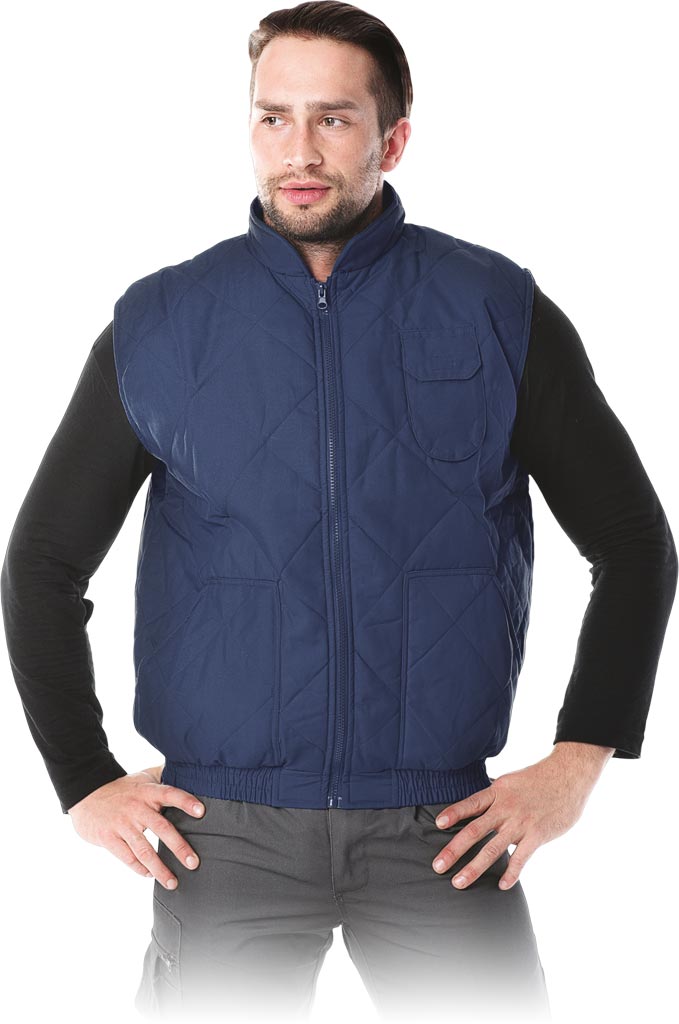 DURABLE INSULATED WORK VEST WITH COTTON-POLY BLEND AND ZIP CLOSURE