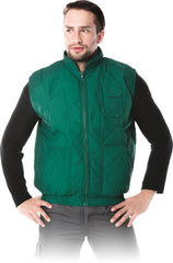 DURABLE INSULATED WORK VEST WITH COTTON-POLY BLEND AND ZIP CLOSURE