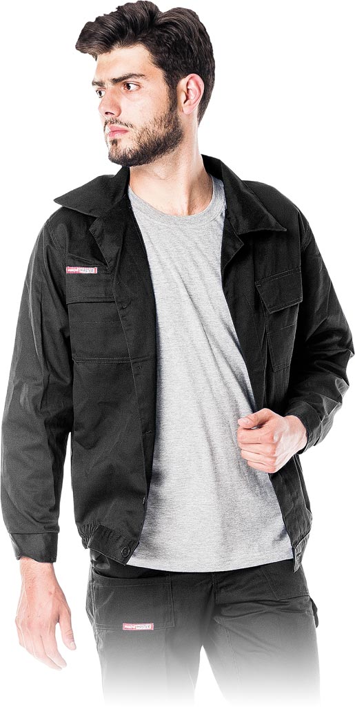 DURABLE MEN'S WORK SWEATSHIRT, COTTON-POLY BLEND, BUTTON-UP, 262G/M2