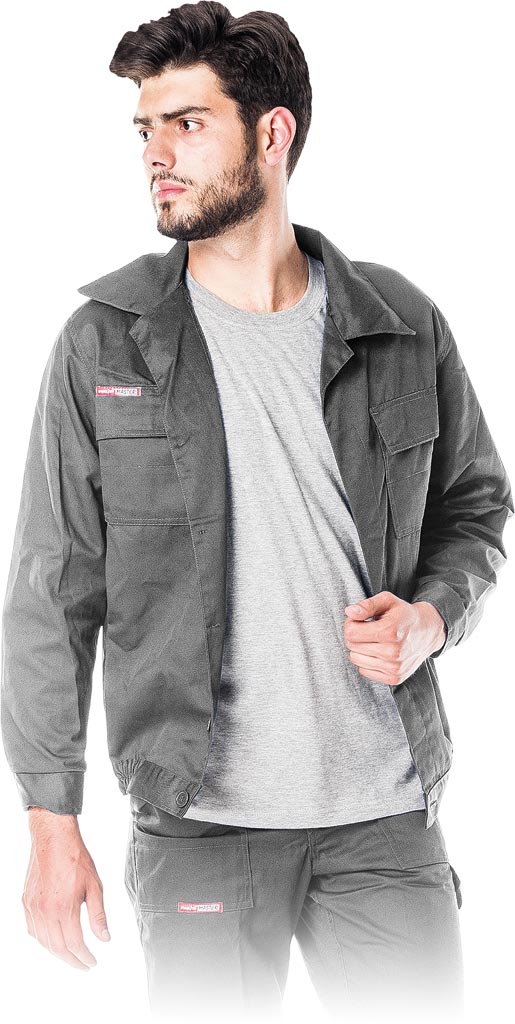 DURABLE MEN'S WORK SWEATSHIRT, COTTON-POLY BLEND, BUTTON-UP, 262G/M2