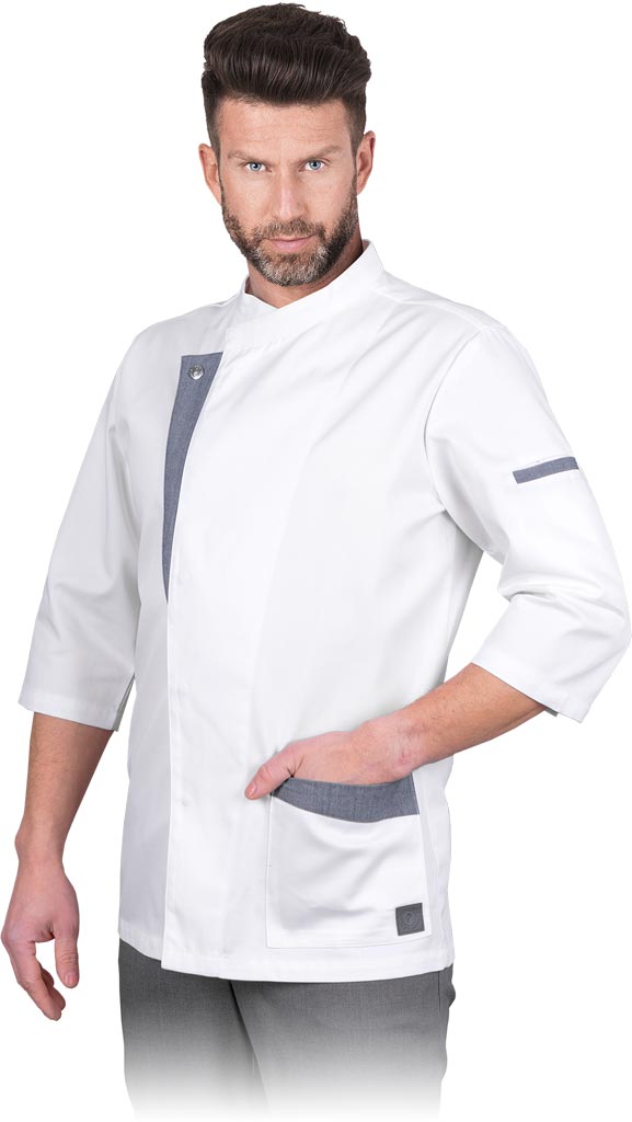MEN'S CHEF JACKET WITH ELASTIC PANELS AND POCKETS