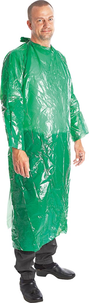 FARTUCH OCHRONNY JEDNORAZOWY, 130 CM, ZAPIĘCIE NA NADGARSTKI