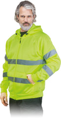 HIGH-VISIBILITY WORK HOODIE WITH REFLECTIVE STRIPS AND ZIPPER