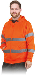 HIGH-VISIBILITY WORK HOODIE WITH REFLECTIVE STRIPS AND ZIPPER