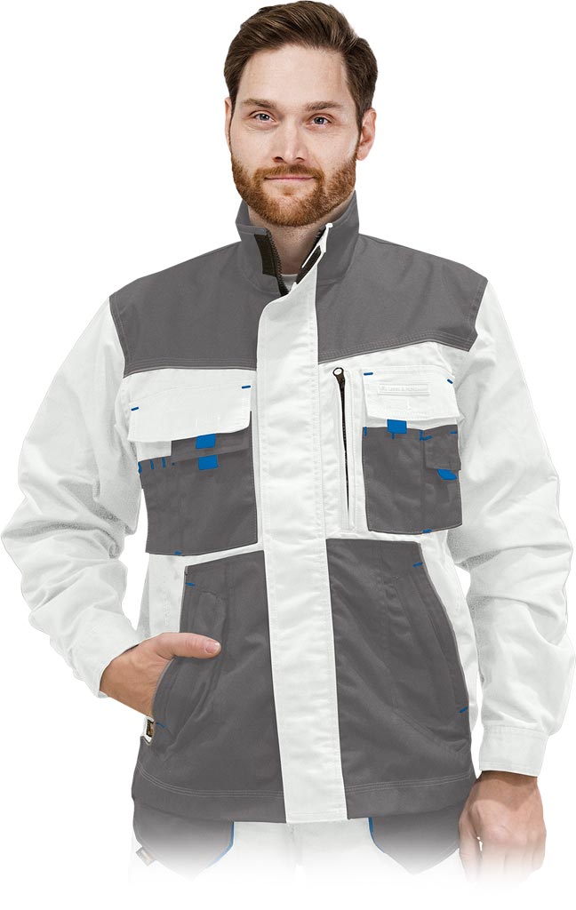 DURABLE WORK JACKET FOR MEN WITH REINFORCEMENTS AND VENTILATION
