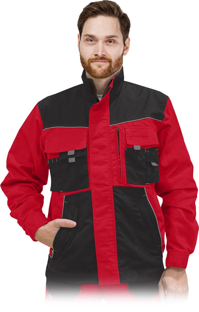 DURABLE WORK JACKET FOR MEN WITH REINFORCEMENTS AND VENTILATION