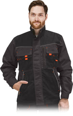 DURABLE WORK JACKET FOR MEN WITH REINFORCEMENTS AND VENTILATION