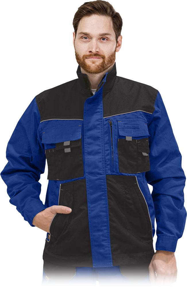 DURABLE WORK JACKET FOR MEN WITH REINFORCEMENTS AND VENTILATION