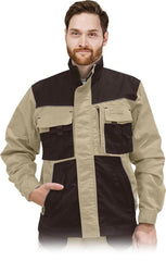 DURABLE WORK JACKET FOR MEN WITH REINFORCEMENTS AND VENTILATION
