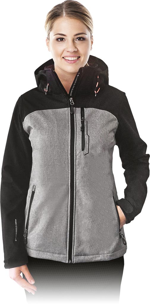 DAMSKA KURTKA SOFTSHELL OCHRONNA Z MEMBRANĄ TPU I POLAREM